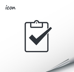 Canvas Print - vector icon check mark on a wrapped silver sheet