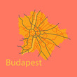 Flat scheme of the Budapest, Hungary. City Plan of Budapest. Vector illustration
