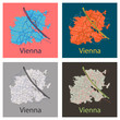 Set of Flat map of the city of Vienna, Austria