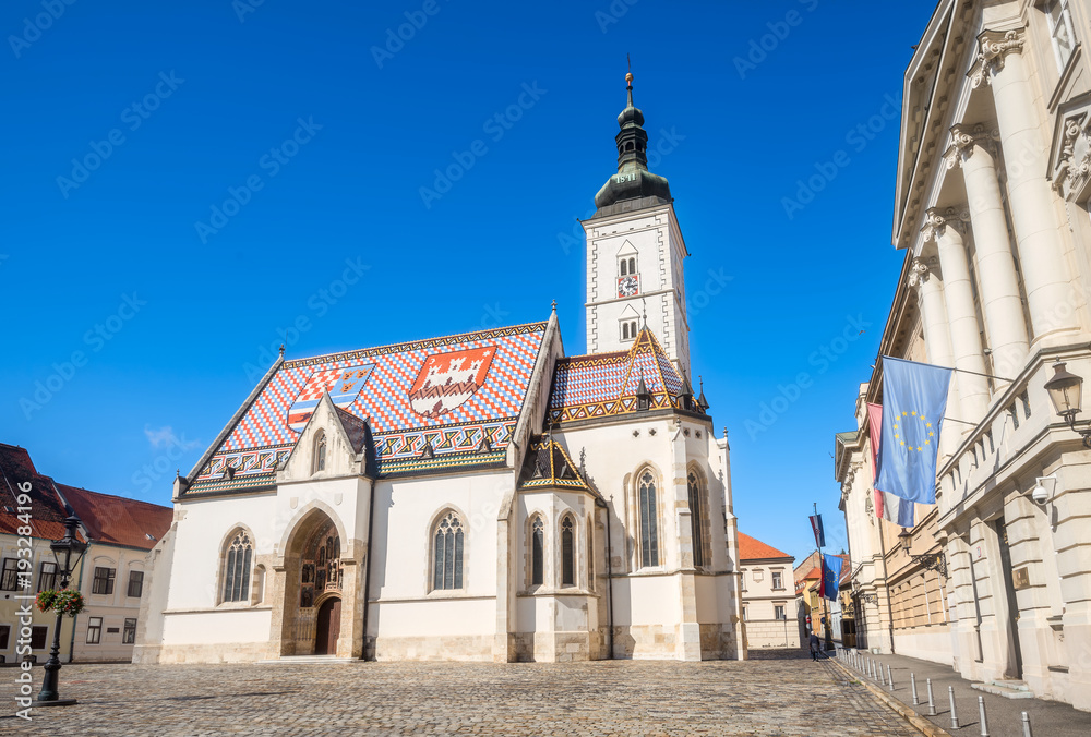Obraz na płótnie St. Mark's parish church in Zagreb. Croatia, Europe w salonie