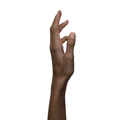 African american black hand gesture isolated on white background