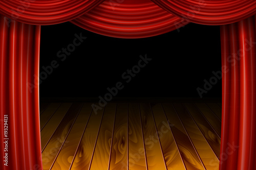 Open Red Velvet Movie Curtains With Black Screen Buy This Stock