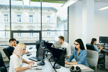 people working in modern office.