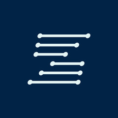 Leinwandbilder - Letter Z. Font maze italic, vector geometric alphabet on dark background