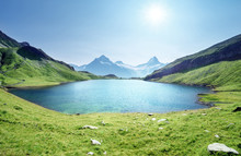 Schreckhorn And Wetterhorn From Bachalpsee Lake,Bernese Oberland,Switzerland