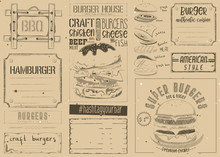 Burger Placemat On Craft Paper