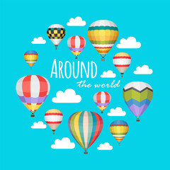 hot air balloon vector backgraund