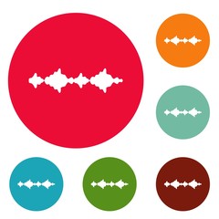 Poster - Equalizer sound radio icons circle set vector isolated on white background