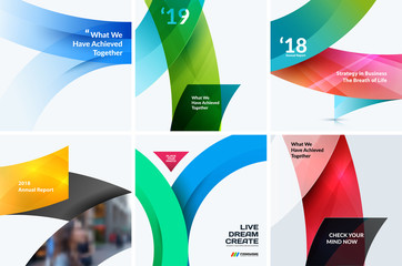 Poster - Set of abstract vector design for graphic template.