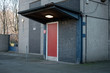 © James - Fire exit door with porch at a concrete tower block