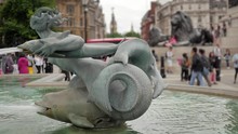 Trafalgar Square Fountain Dolphin And Mermaid.