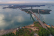 The Barelang Bridge a chain of 6 bridges that connect the islands of Batam, Rempang, and Galang, Riau Islands aerial view, Indonesia
