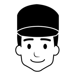 Canvas Print - delivery worker head avatar character vector illustration design