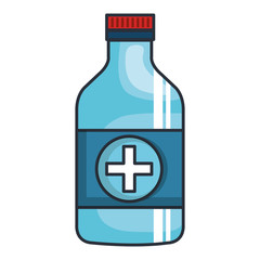 Sticker - bottle drugs isolated icon vector illustration design