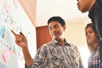 Wall Mural - designer male making a new presentation.