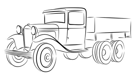 Sticker - Sketch of old truck.