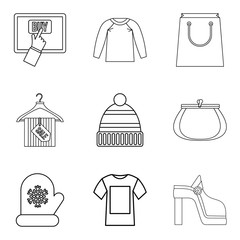 Sticker - Acquisition icons set, outline style