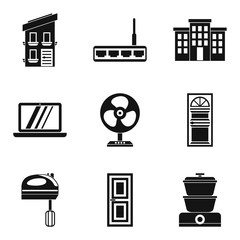 Poster - Smart house icons set, simple style