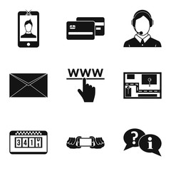 Poster - Portable tech icons set, simple style
