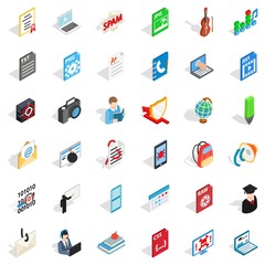 Poster - Exercise book icons set, isometric style