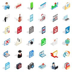 Poster - Compendium icons set, isometric style