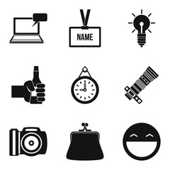Poster - Social video icons set, simple style