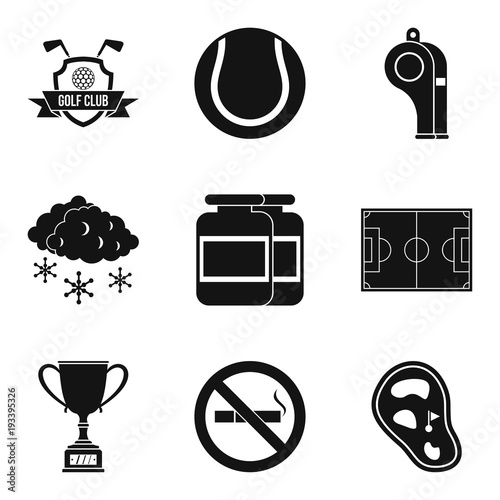Fotografie, Tablou Sport clubhouse icons set, simple style