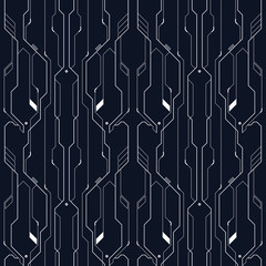 Wall Mural - Abstract tech line pattern