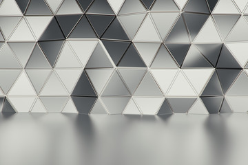 Wall Mural - abstract illuminated empty white corridor interior.