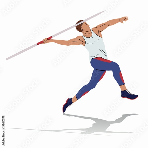 illustration of figure javelin thrower , vector draw Buy this stock
