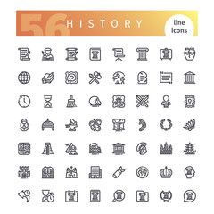 history line icons set