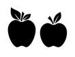 Two apple silhouette vector illustration