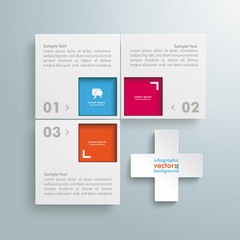 Wall Mural - website template white 4 squares 4 options cross