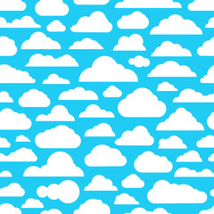 Poster - Different abstract cartoon clous seamless pattern