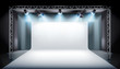 Empty stage in television studio. Vector illustration.