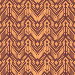 Wall Mural - Seamless background southeast Asian retro aboriginal traditional art textile pattern stitch cross frame line