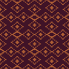 Wall Mural - Seamless background southeast Asian retro aboriginal traditional art textile pattern check cross straight line frame