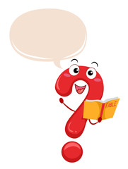 Wall Mural - Mascot Question Mark Fable Book Illustration