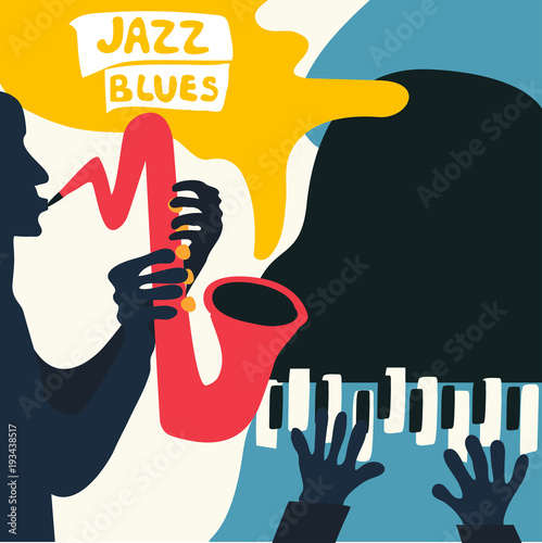 Dekoracja na wymiar  plakat-festiwalu-muzyki-jazzowej-z-instrumentami-muzycznymi-ilustracja-wektorowa-plaskie-saksofon-i-fortepian