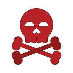 Wall Mural - Skull with bones danger symbol icon vector illustration graphic design