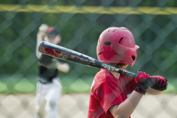 Youth Batter Watching Pitcher