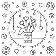 Flowers. Coloring page. Vector illustration.