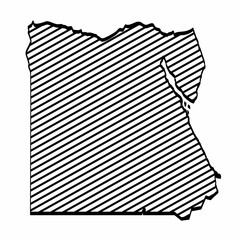 Poster - Egypt map outline graphic freehand drawing on white background. Vector illustration.