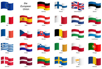 Wall Mural - collection of country flags - EU