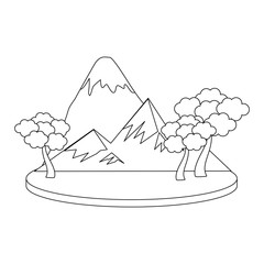 Poster - mountain with snowy and trees icon vector illustration graphic design