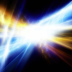 Poster - Bright shining flash on a black background