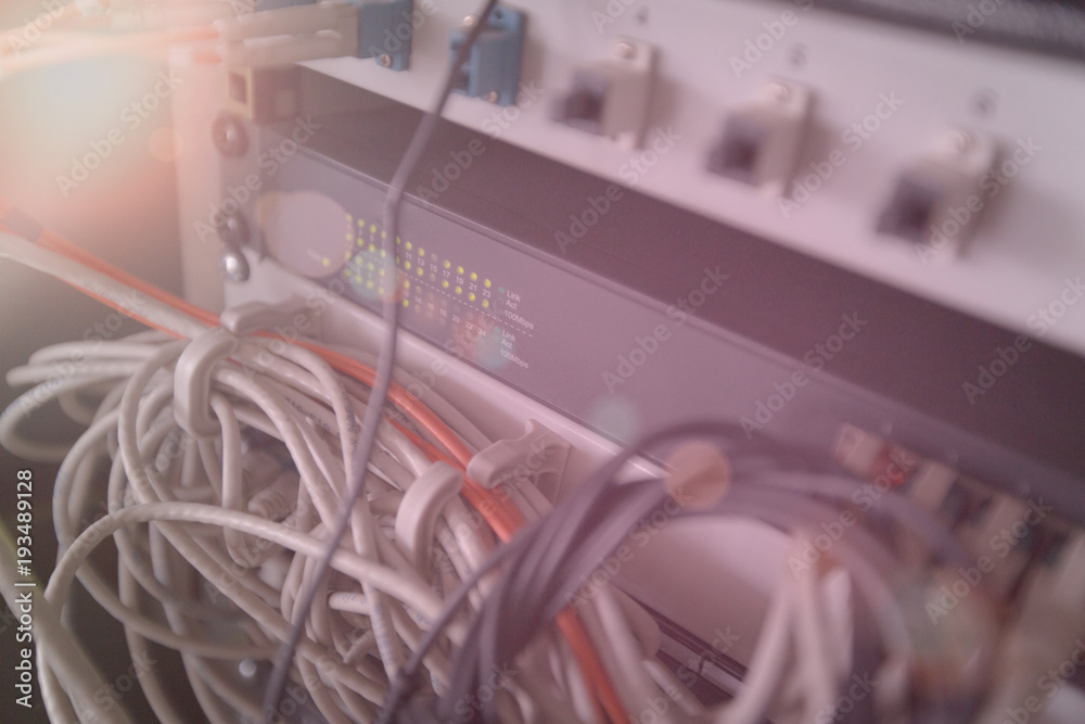 Server Rack Channel Server rack with Servers and cables Stock Photo | Adobe Stock