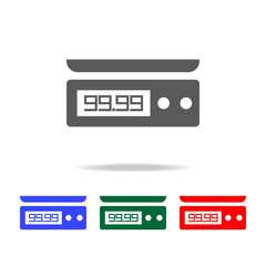 Poster - Electronic scales for products icon. Elements in multi colored icons for mobile concept and web apps. Icons for website design and development, app development