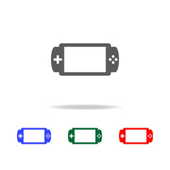 Poster - Handheld game console icon. Elements in multi colored icons for mobile concept and web apps. Icons for website design and development, app development