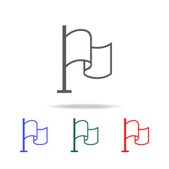 Poster - line flag Icon. Elements in multi colored icons for mobile concept and web apps. Icons for website design and development, app development